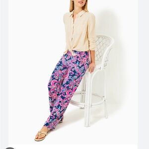Lilly Pulitzer Grenada knit UPF 50 palazzo wide leg stretchy-ChillyLilly S/M-NWT
